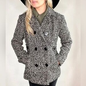 Kenneth Cole Reaction Black & White Herringbone Jacket XXL